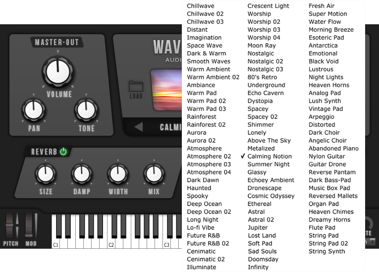 Wave Pads ambient pads VST plugin R&B Neo Soul worship cinematic soundscapes virtual instrument synth Mac PC VST3 AU production music software