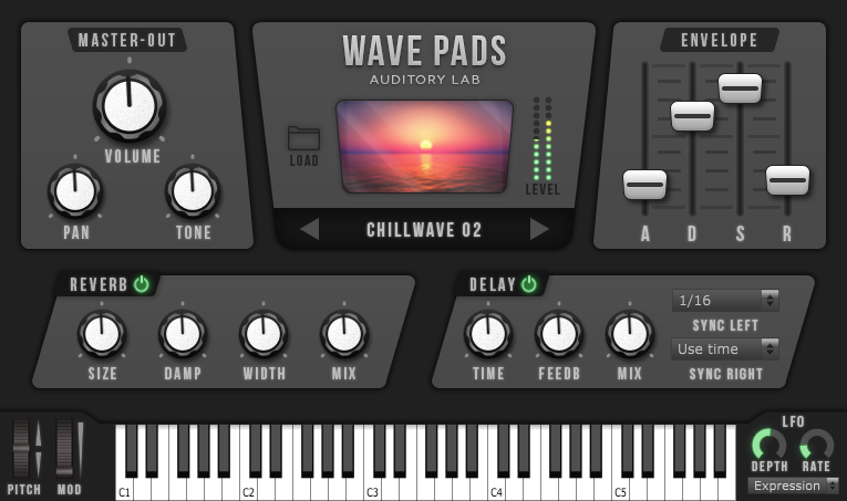 Wave Pads - Professional VST & AU plugin for lush ambient pads, smooth R&B sounds, and cinematic soundscapes